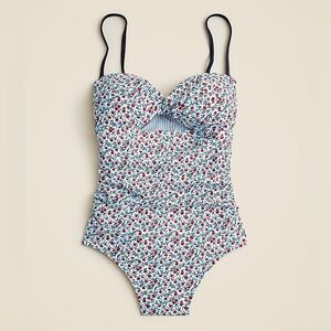 NWT J.Crew Gemma Ruched Bandeau Cutout One Piece - NEW
